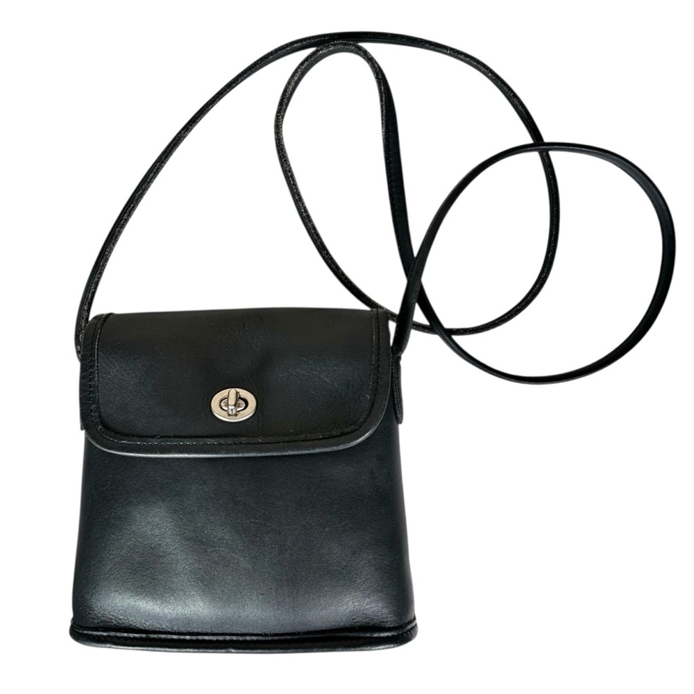 COACH Vintage #9049 Tango Flap Leather Crossbody Bag in black - Picture 3 of 16